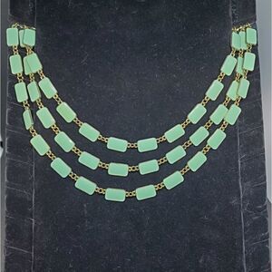 Vintage Green & Gold Multilayer Necklace